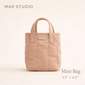Max Studio Tan Mini Handbag Micro Bag Small Top Handle Purse